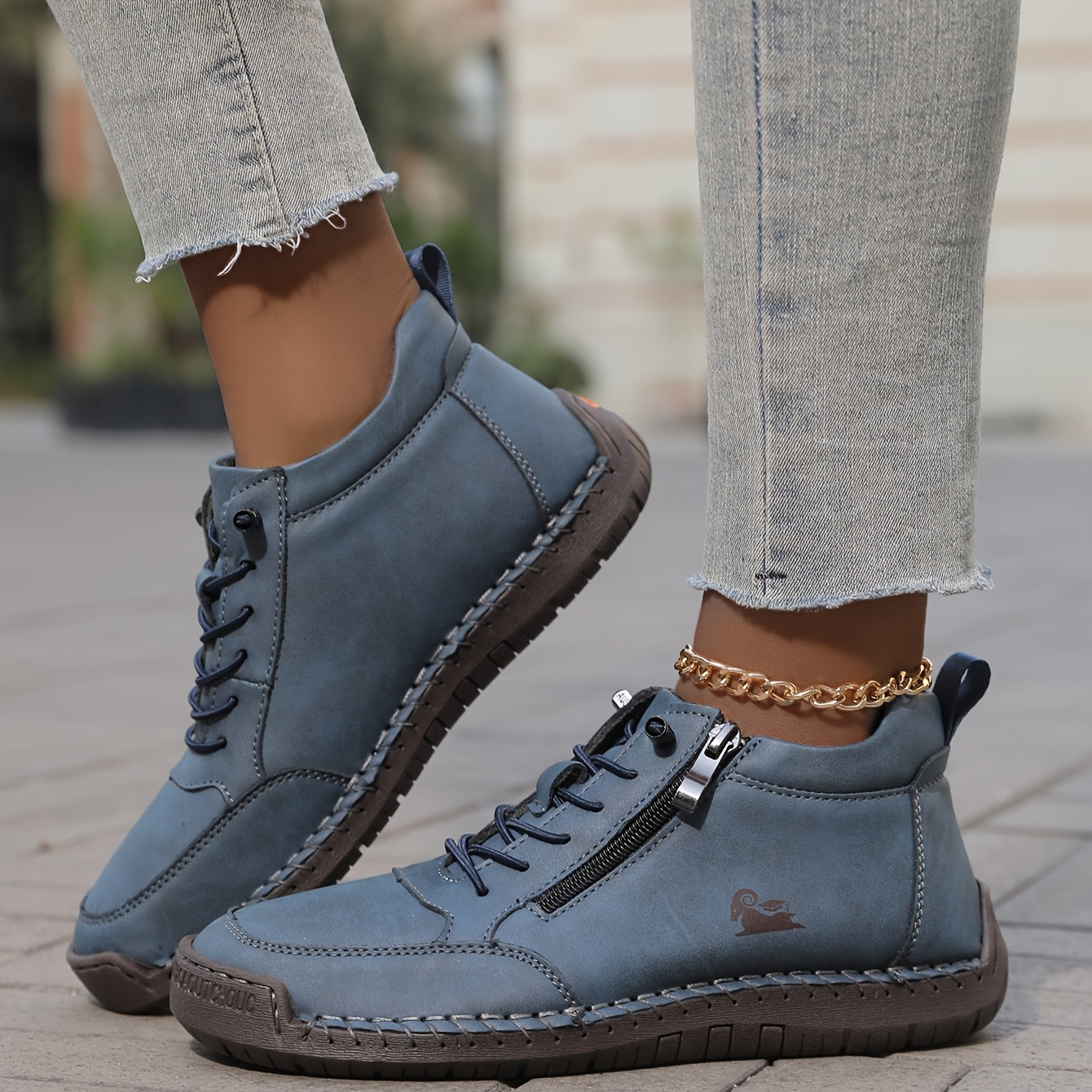 Women's Spring Zip-Up Walking Sneakers