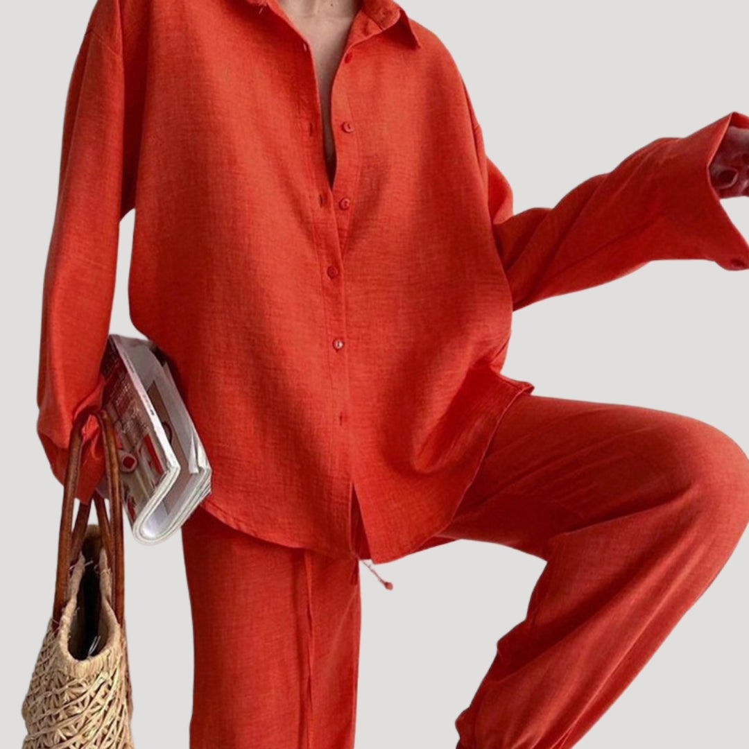 Women’s Linen Shirt and Trousers Co-Ord Set