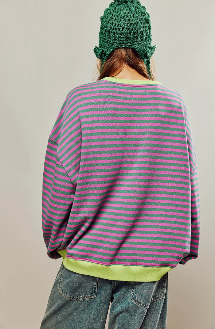 Olivia | Women Spring Striped Crewneck Sweater