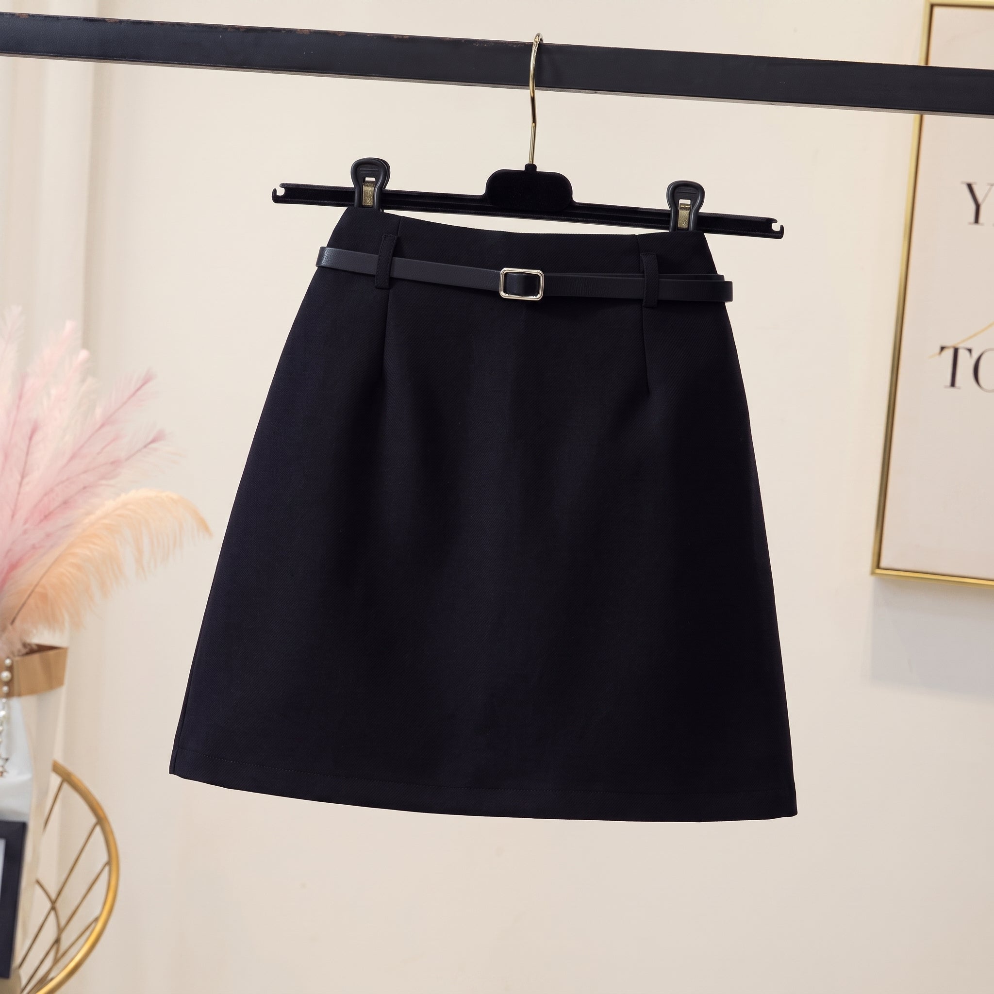 Emily | Women's Mid-Rise Belted Structured Mini Skirt