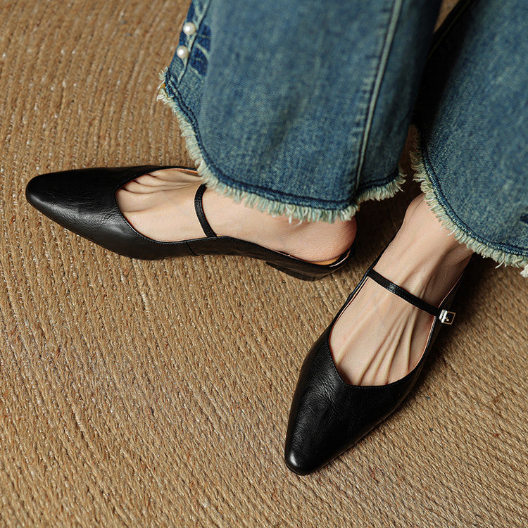 Women's Genuine Leather Slip-On Mules