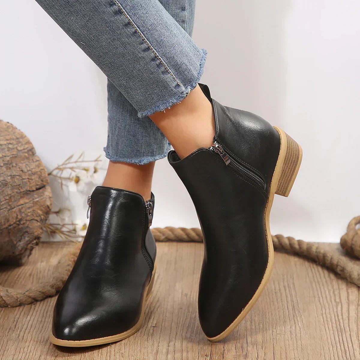 Women's Spring Casual Side-Zip Ankle Boots