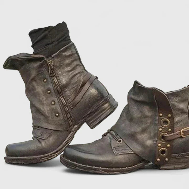 Women's Spring Vintage Buckle Ankle Boots