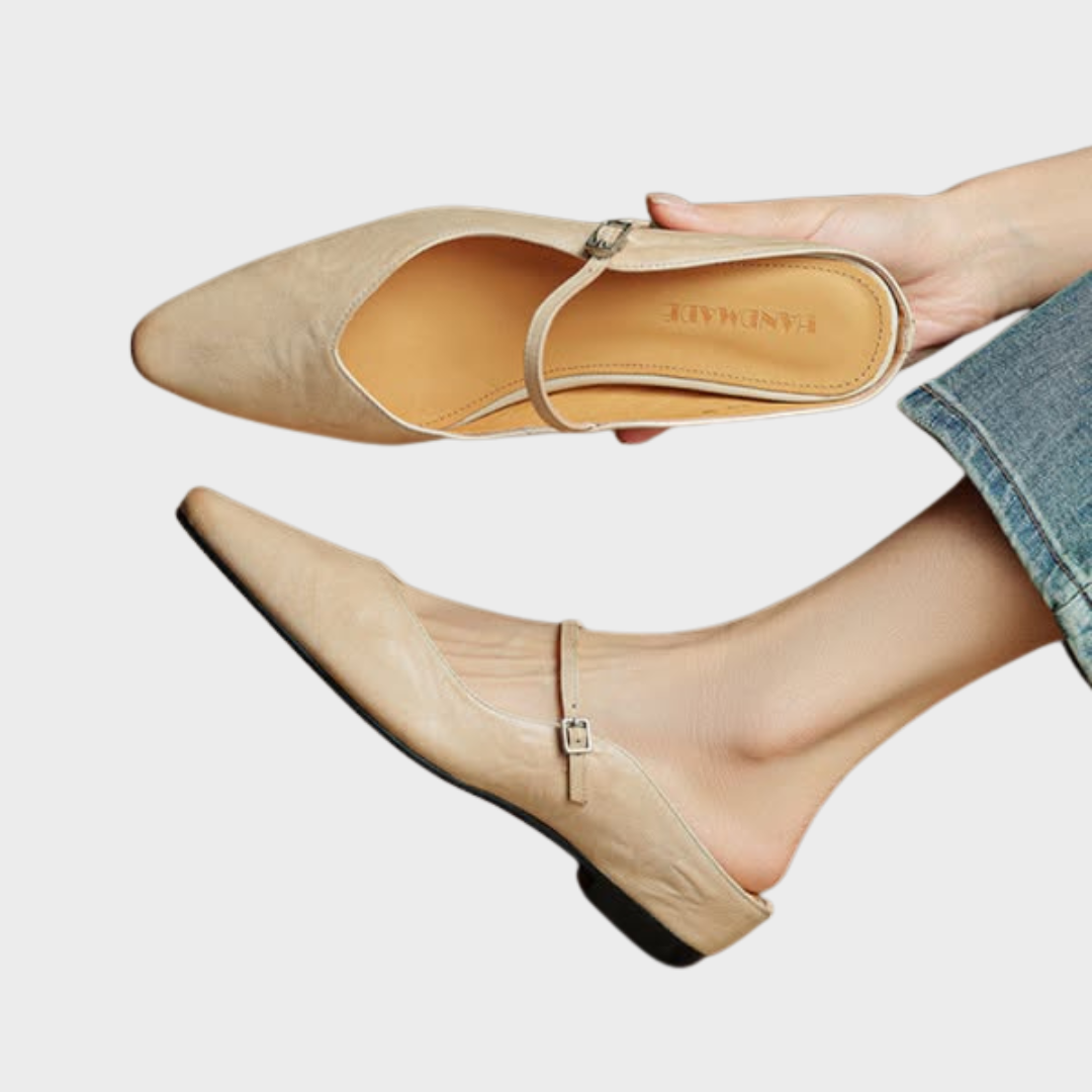 Women's Genuine Leather Slip-On Mules