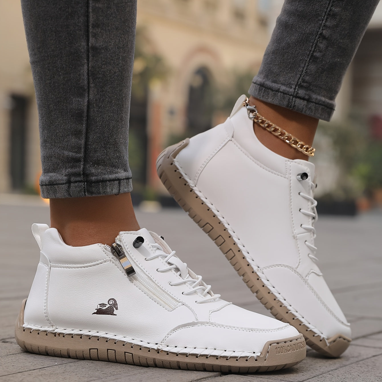 Women's Spring Zip-Up Walking Sneakers