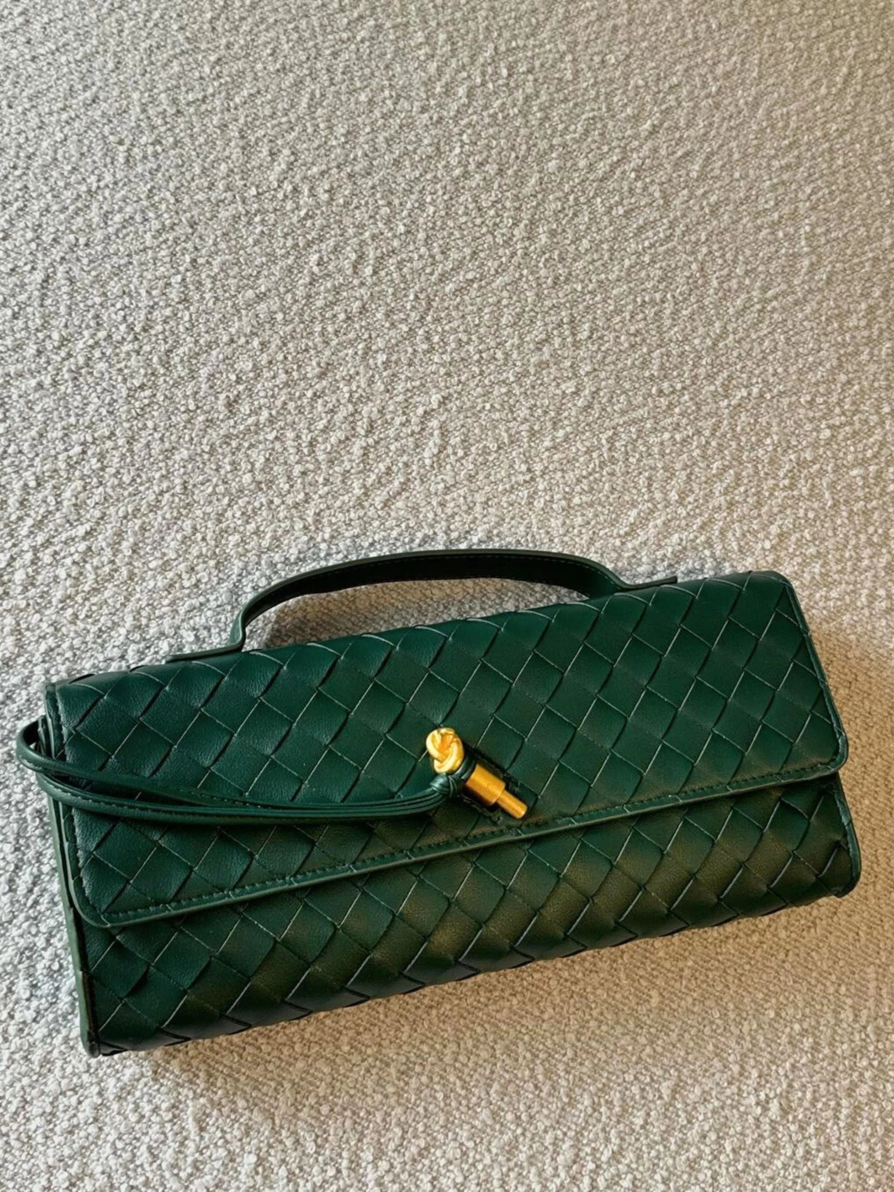 Women’s Woven Leather Crossbody Clutch