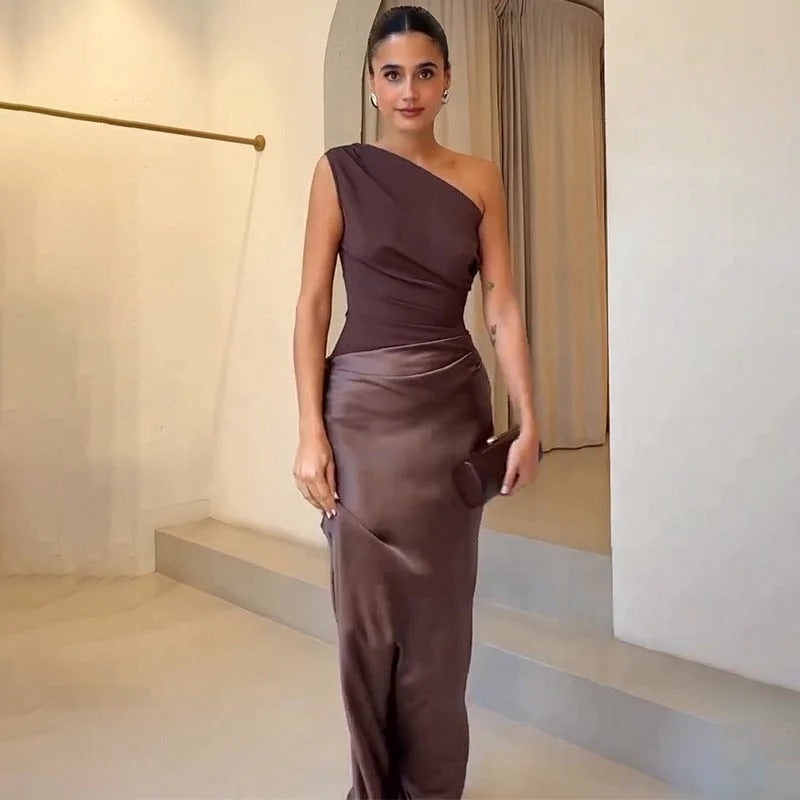 Women’s Celestine One-Shoulder Draped Maxi Dress