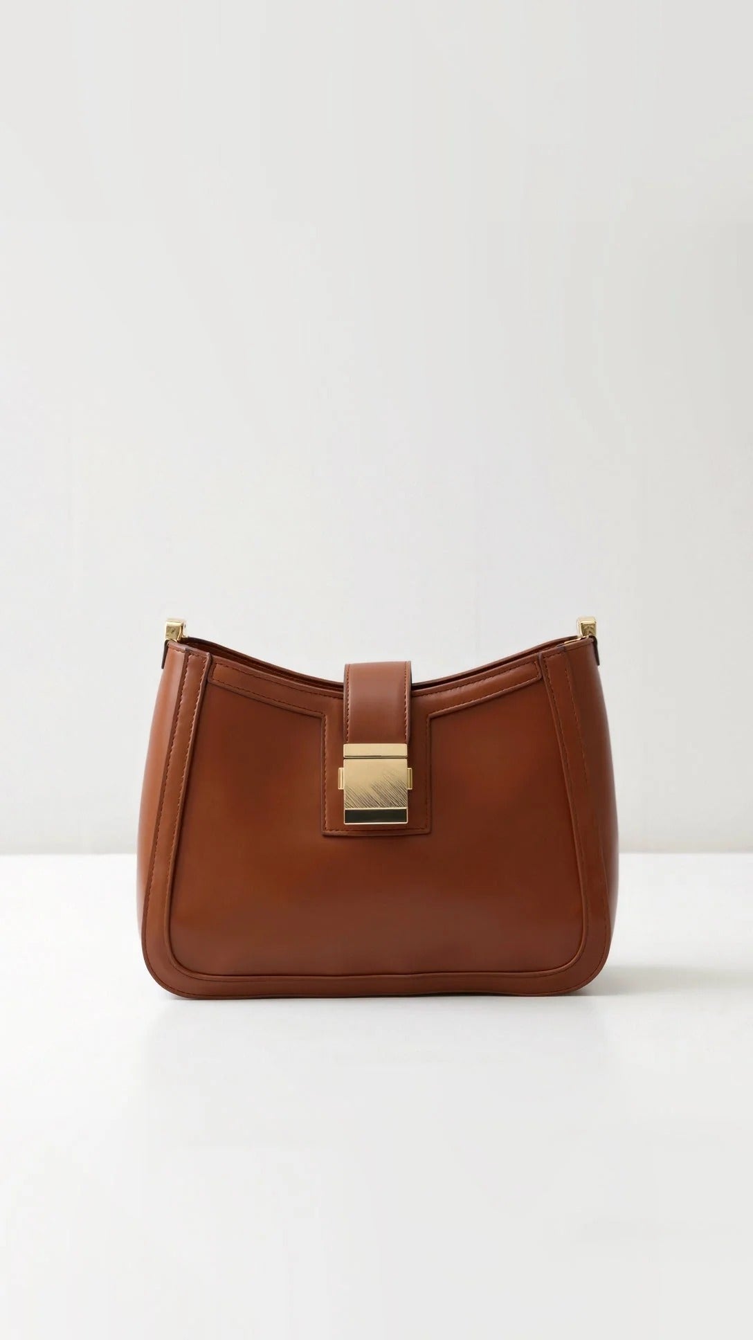 Women’s Idalia Structured Shoulder Bag - Elegant Gold-Tone Lock Detail