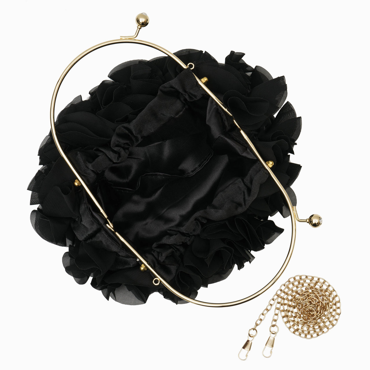 Marilyn - Ruched Ruffle Evening Clutch Bag