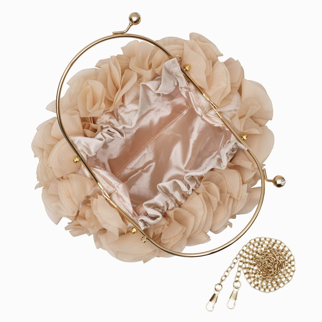 Marilyn - Ruched Ruffle Evening Clutch Bag