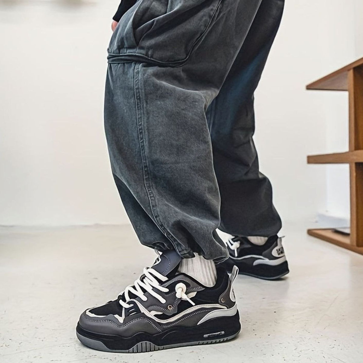 Men's Chunky Low-Top Lace-Up Fashion Trainers