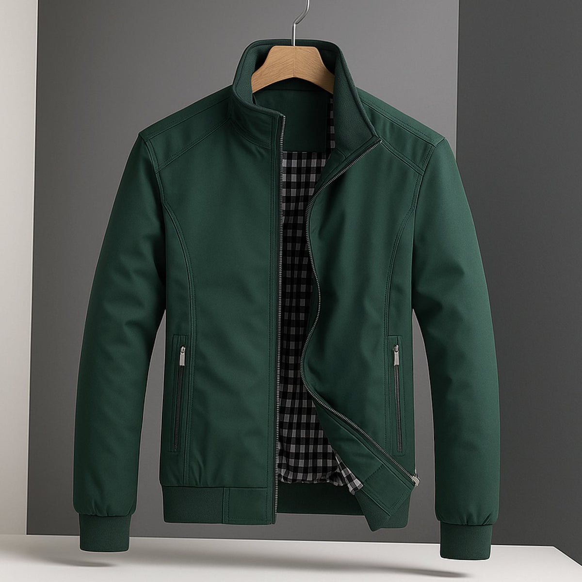 Men's Coats & Jackets Weather-Resistant Zip Bomber Jacket - Green
