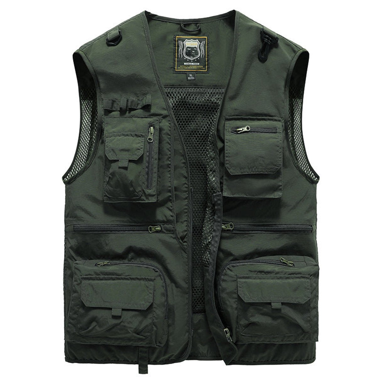 Mens Gilet Multi-Pocket Lightweight Outdoor Zip-Up Vest