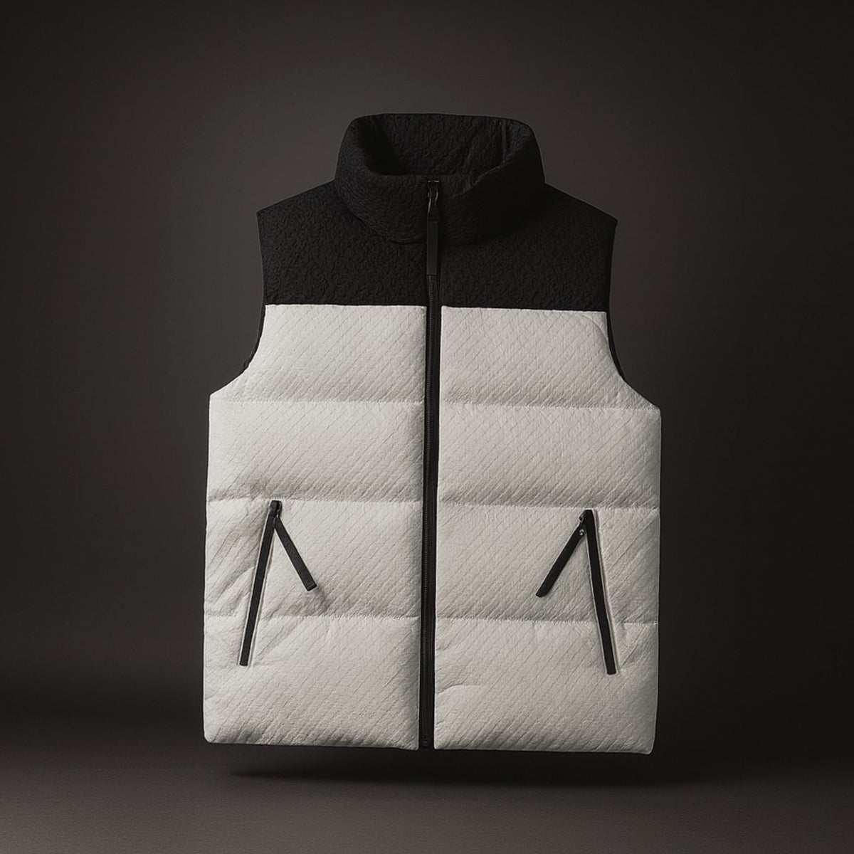 Men's Insulated Waterproof Puffer Gilet High-Neck Vest - Grey