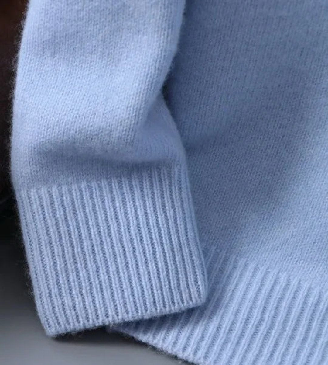 Mens Knit Sweater Soft Mohair Crew Neck Pullover Jumper