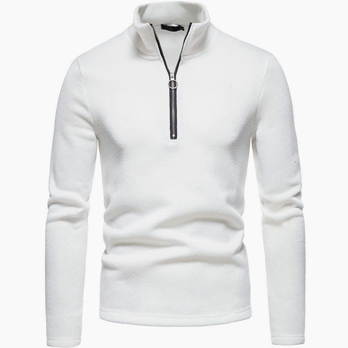 Men's Quarter-Zip Mock-Neck Fine Knit Pullover Sweater
