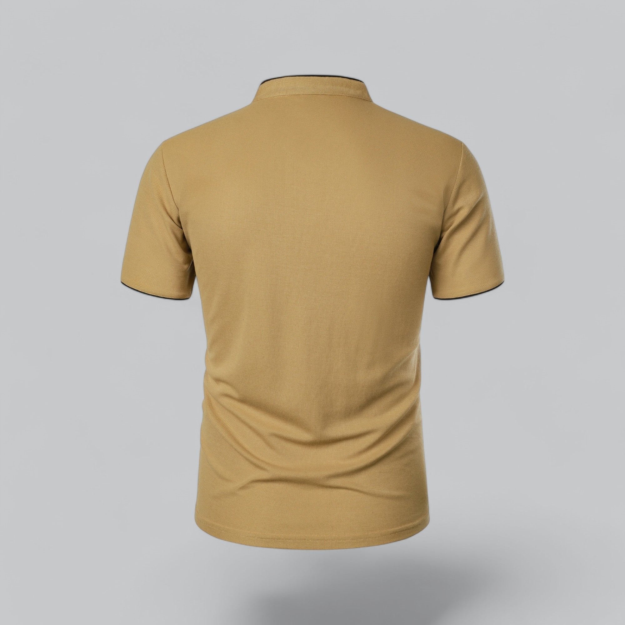 Men's Regular-Fit Short-Sleeve Mandarin Collar Cotton Polo Shirt