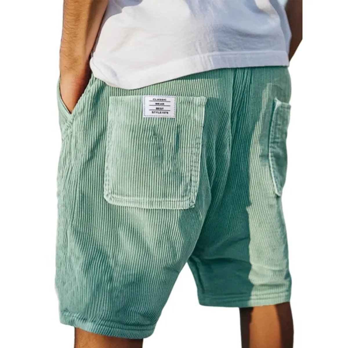Men's Relaxed-Fit Corduroy Cargo Shorts - Green
