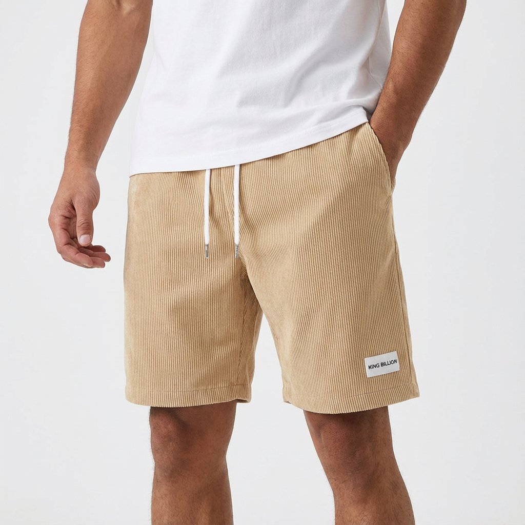 Men's Relaxed-Fit Corduroy Drawstring Casual Shorts - Caqui