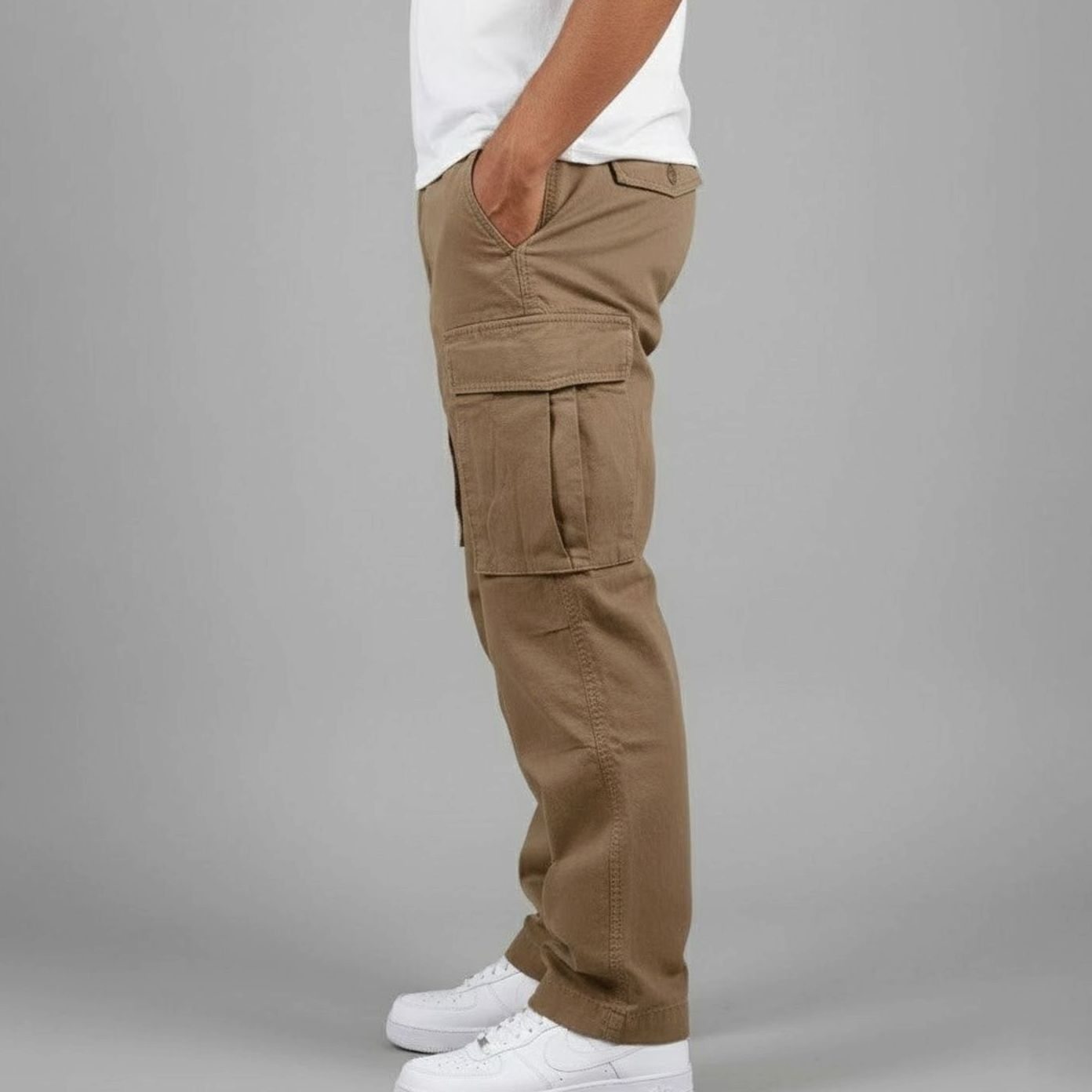 Men's Relaxed Fit Multi-Pocket Cargo Pants Streetwear Trousers