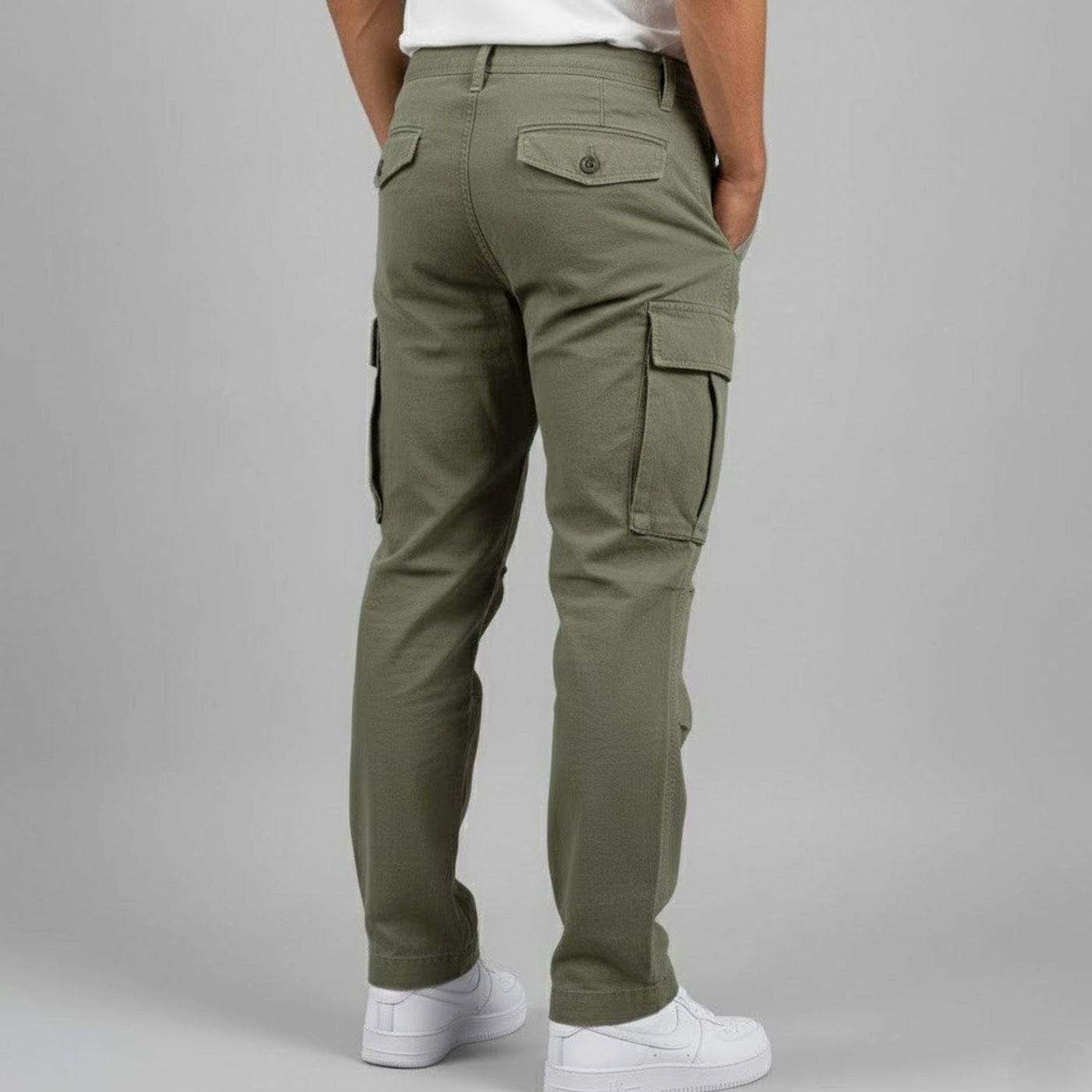 Men's Relaxed Fit Multi-Pocket Cargo Pants Streetwear Trousers
