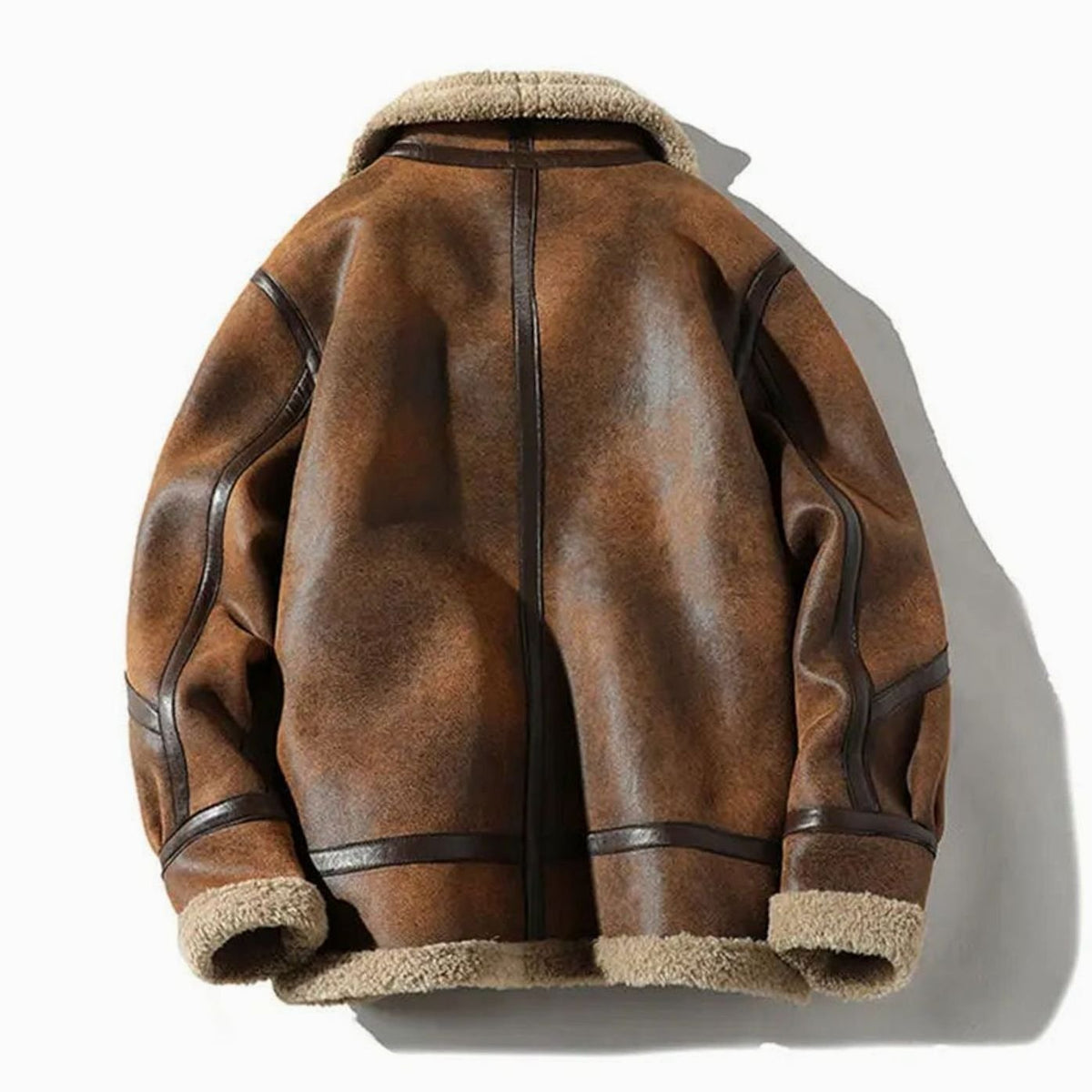 Men's Shearling-Lined Suede Aviator Jacket