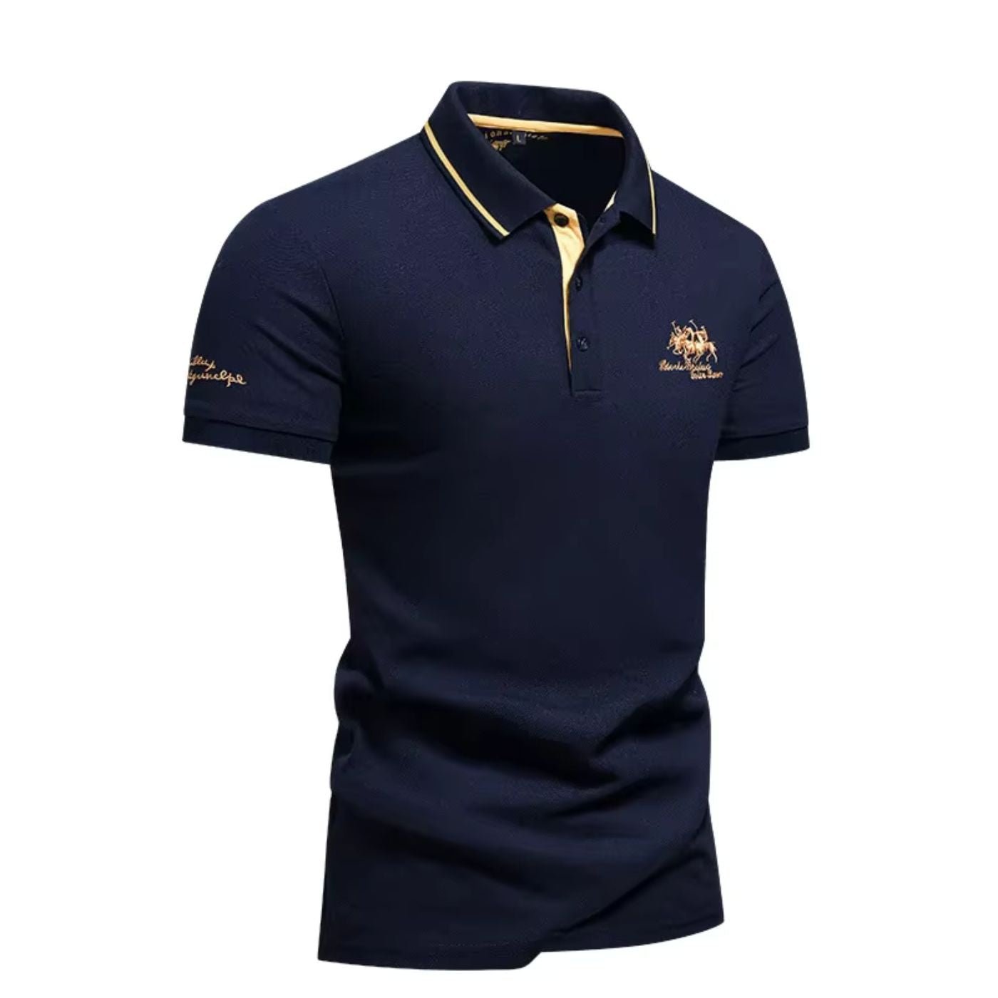 Men's Short-Sleeve Tipped-Collar Cotton Polo Shirt