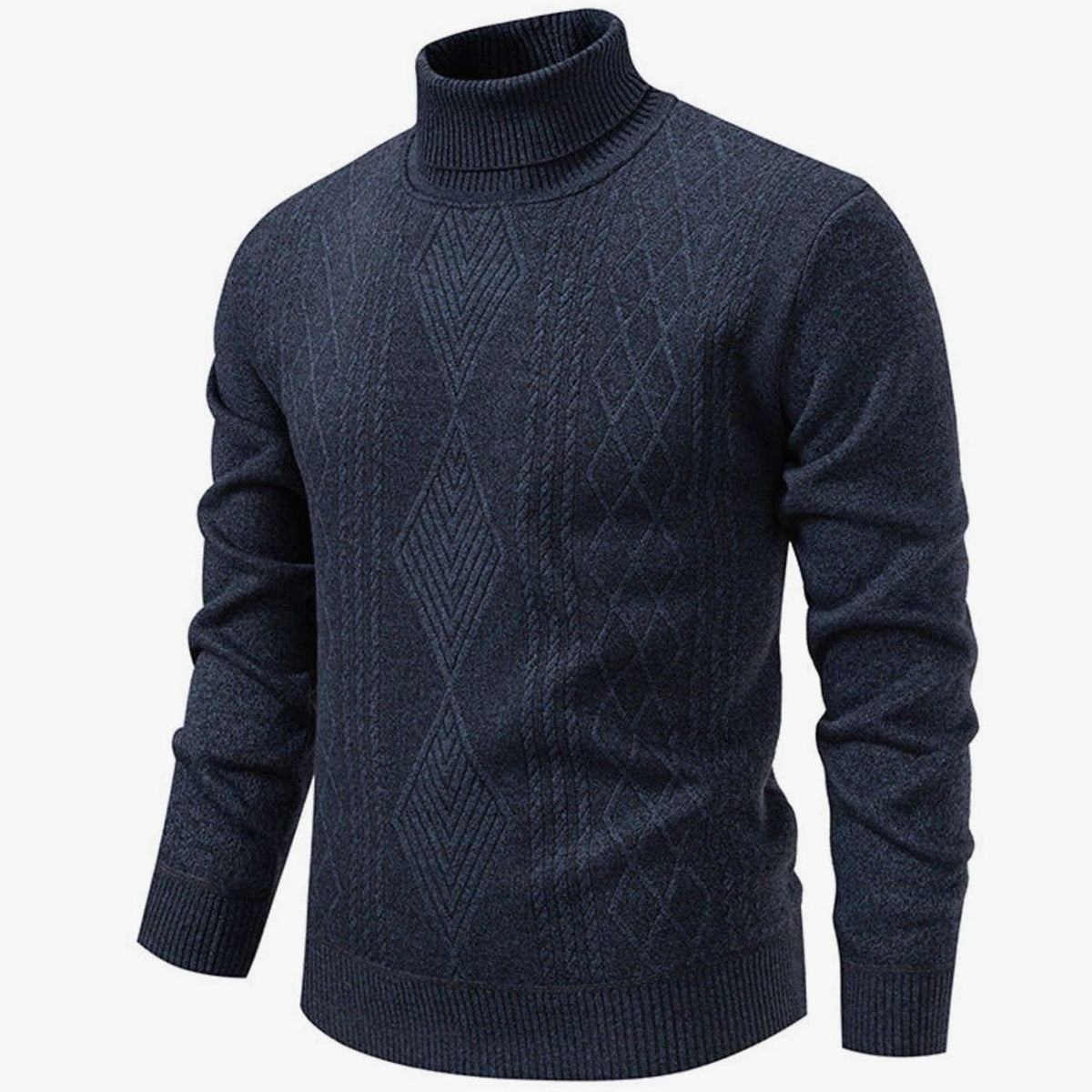 Men's Slim-Fit Cable-Knit Turtleneck Jumper