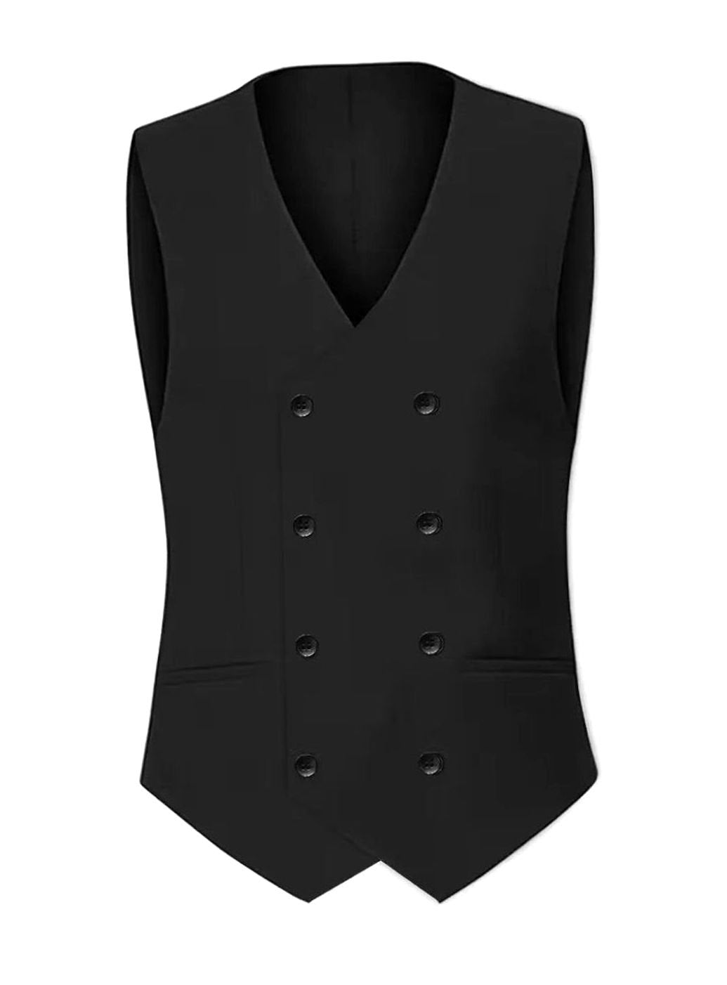 Men's Slim Fit Double-Breasted 3-Piece Suit with Waistcoat