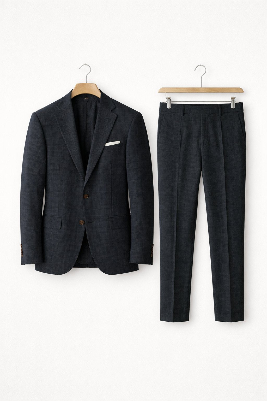 Men's Slim-Fit Two-Piece Nylon Blend Formal Suit - Black