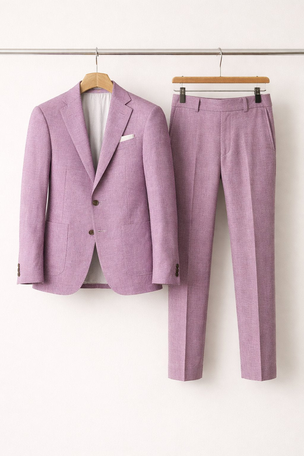Men's Slim-Fit Two-Piece Nylon Blend Formal Suit - Purple