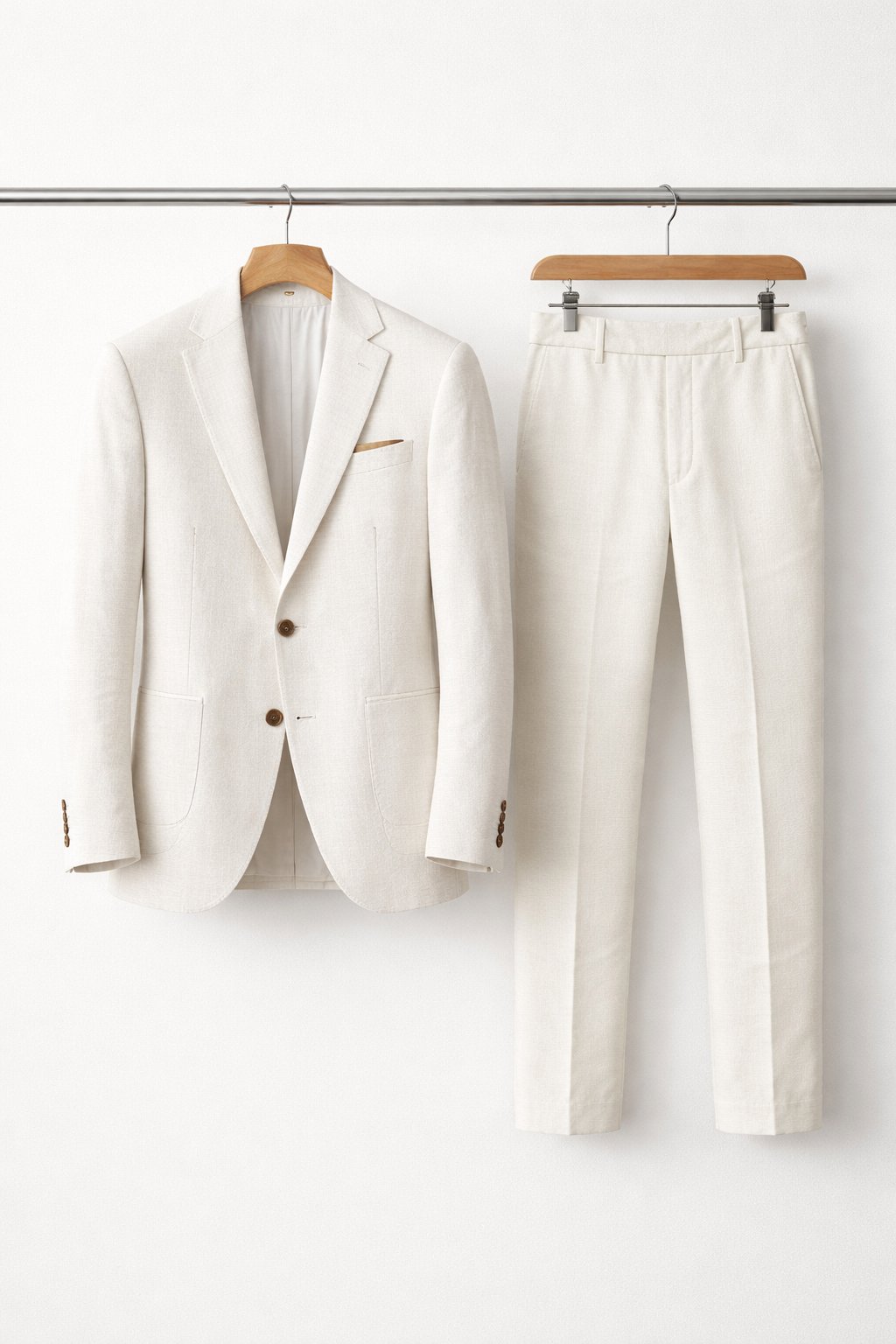 Men's Slim-Fit Two-Piece Nylon Blend Formal Suit - White