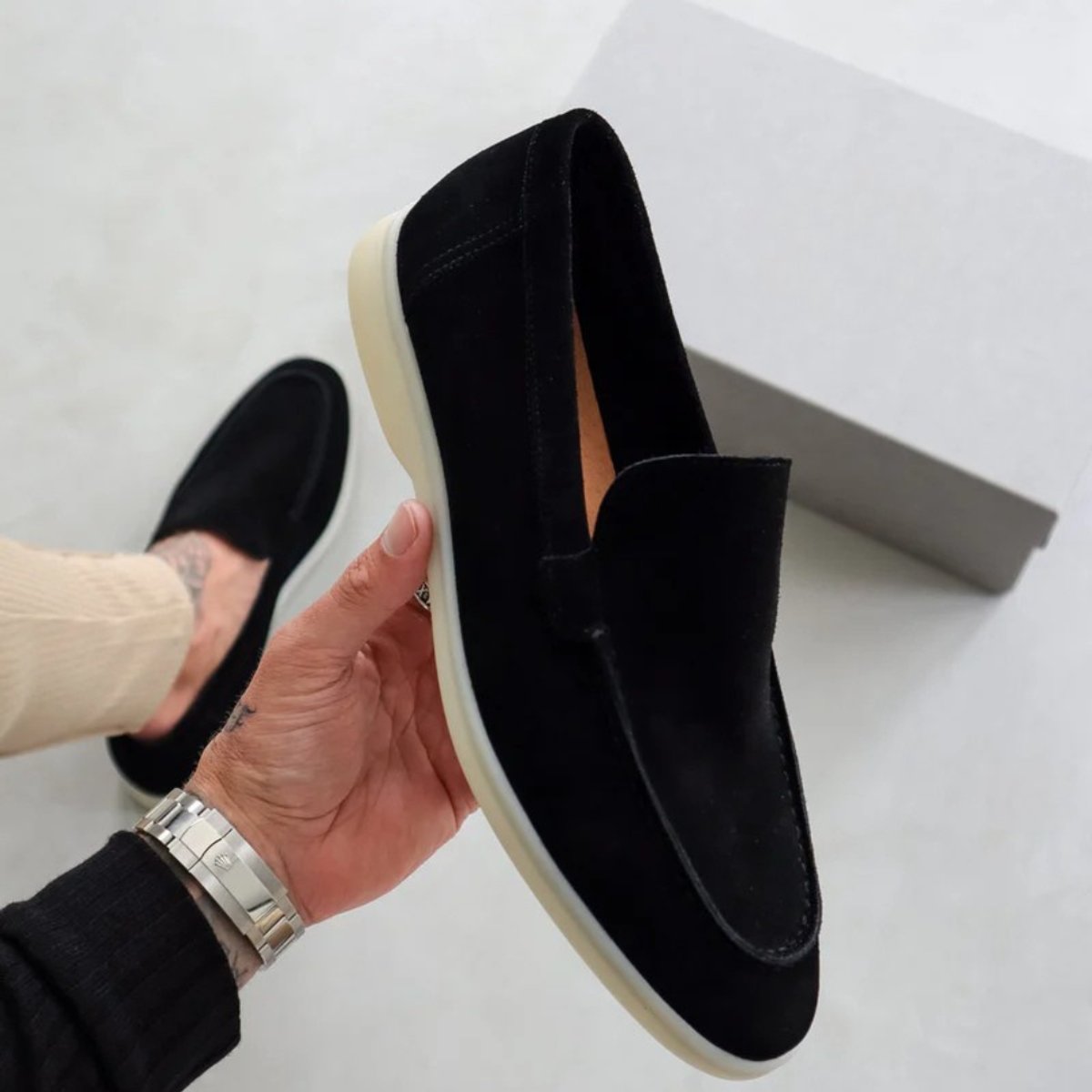 Men's Suede Slip-On Flatform Everyday Loafers