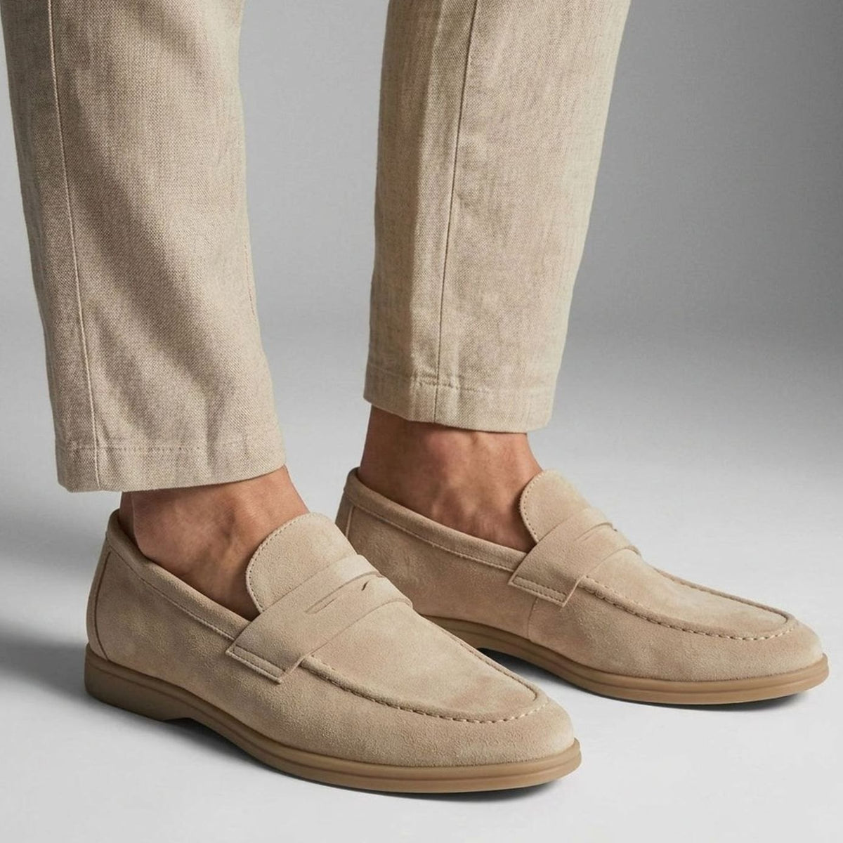Men's Suede Slip-On Penny Loafers