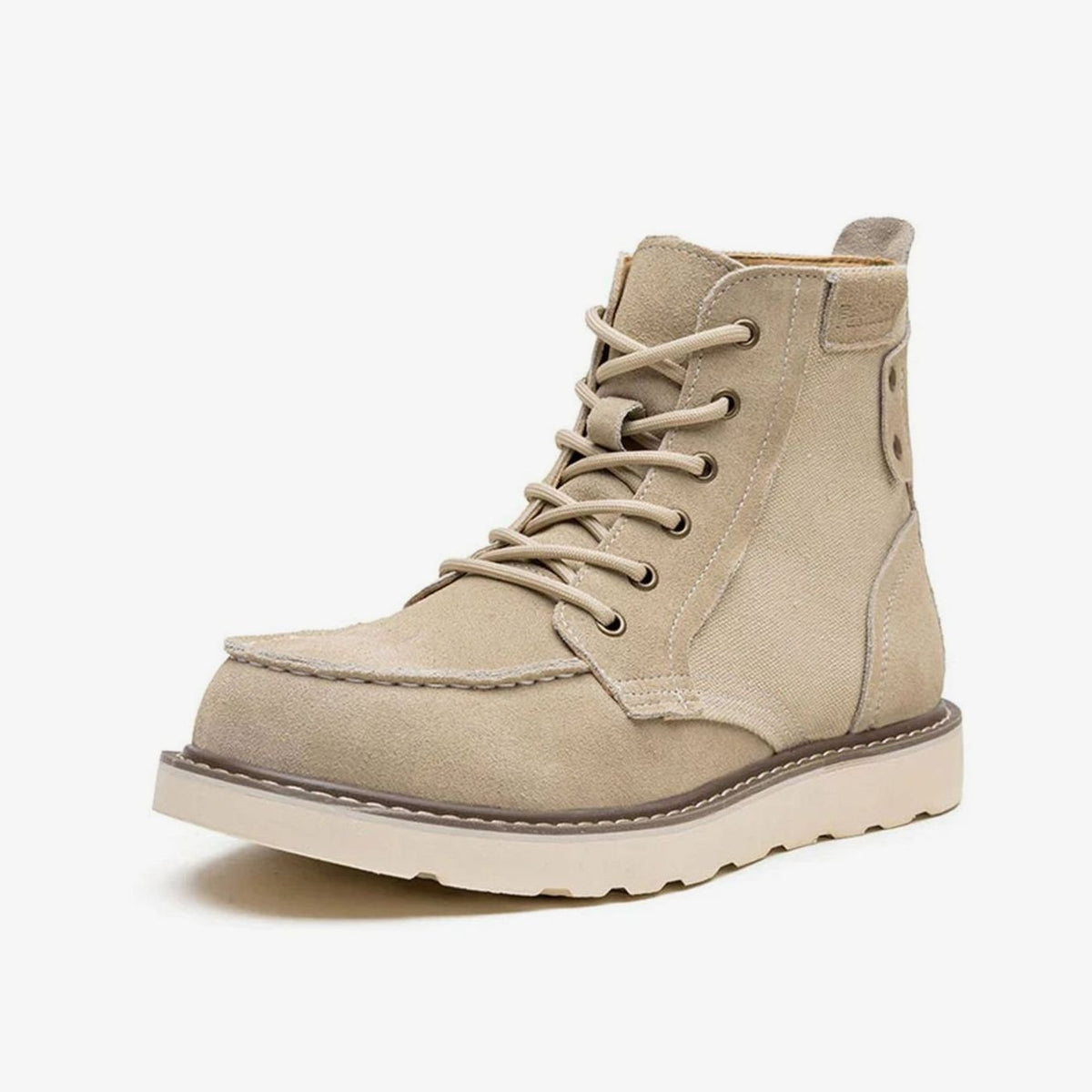 Men's Waterproof Leather Moc Toe Lace-Up Boots