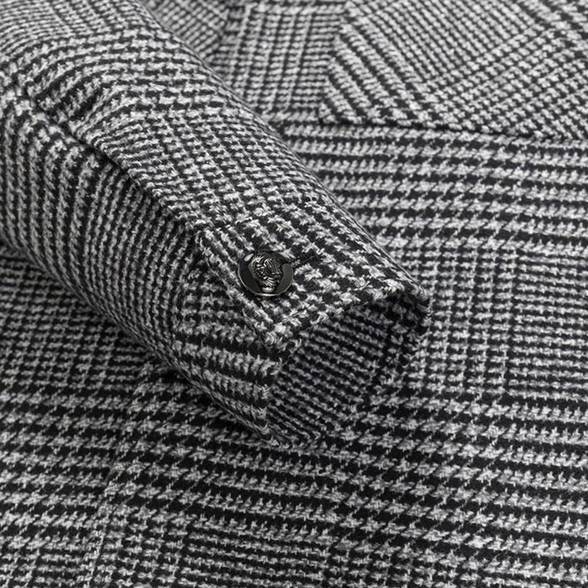 Men's Wool-Blend Check Shirt Jacket Structured Heritage Overshirt