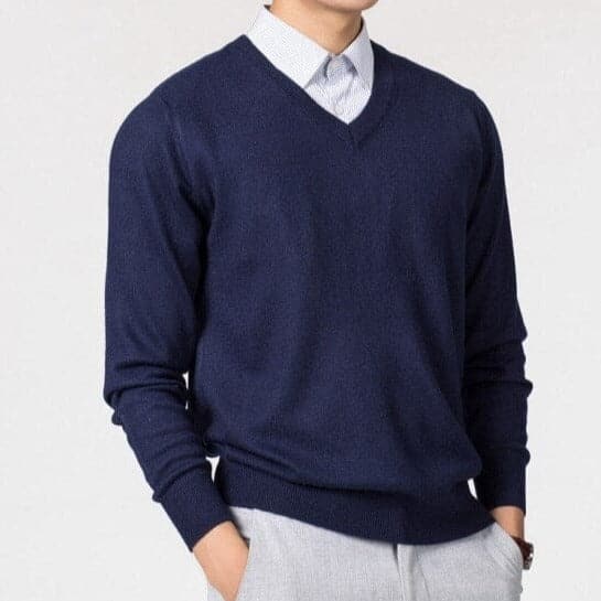 Men’s Classic V-Neck Sweater - Refined Everyday Knit
