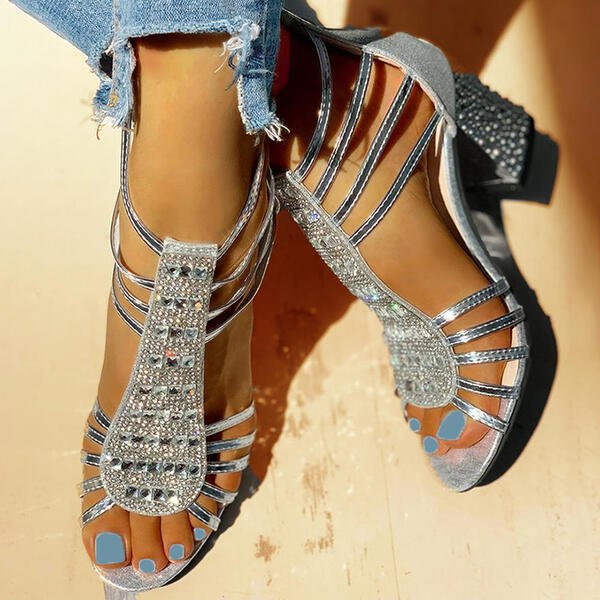 Women's Summer Strappy Block-Heel Sandals