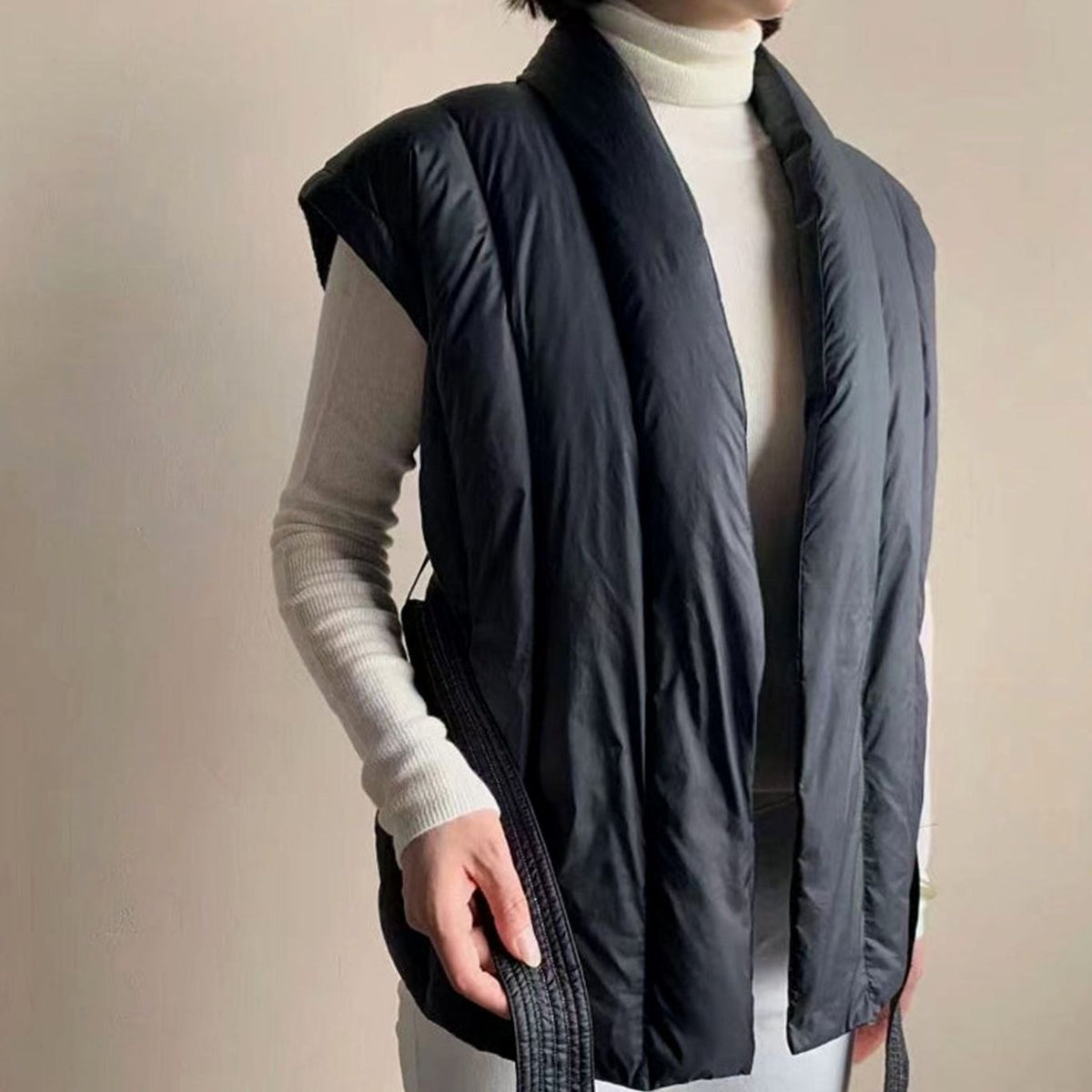 Women's Belted Wrap Puffer Gilet Quilted Sleeveless Gilet