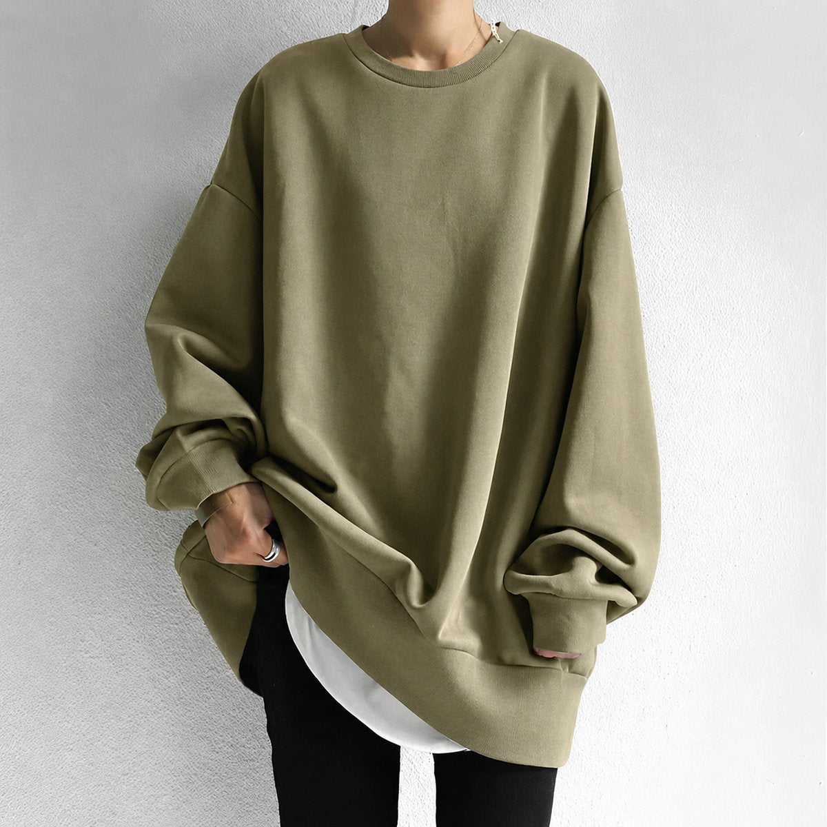Womens Cardigan Oversized Drop Shoulder Tunic Jumper - Brown