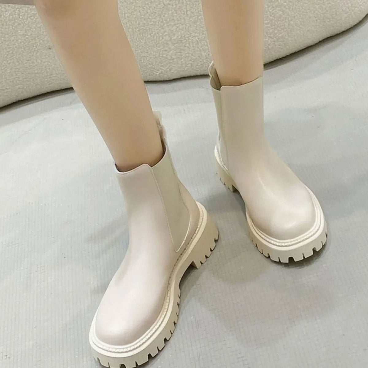 Women's Chunky-Sole Slip-On Chelsea Ankle Boots
