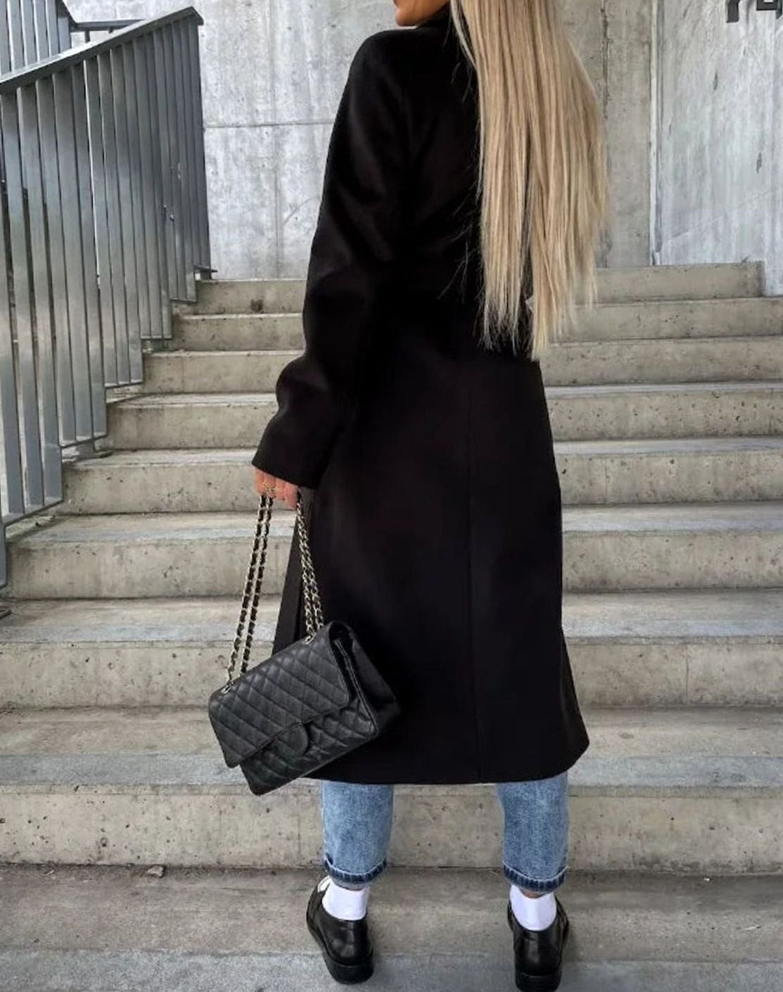 Women's Classic Long Double-Breasted Trench Coat
