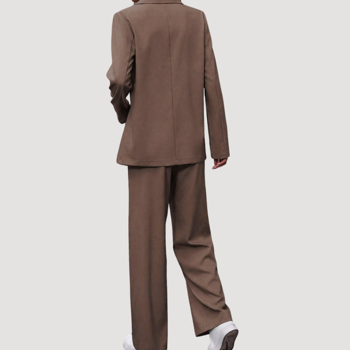 Women's Double-Breasted Wide-Leg Tailored Blazer Pants Suit Set