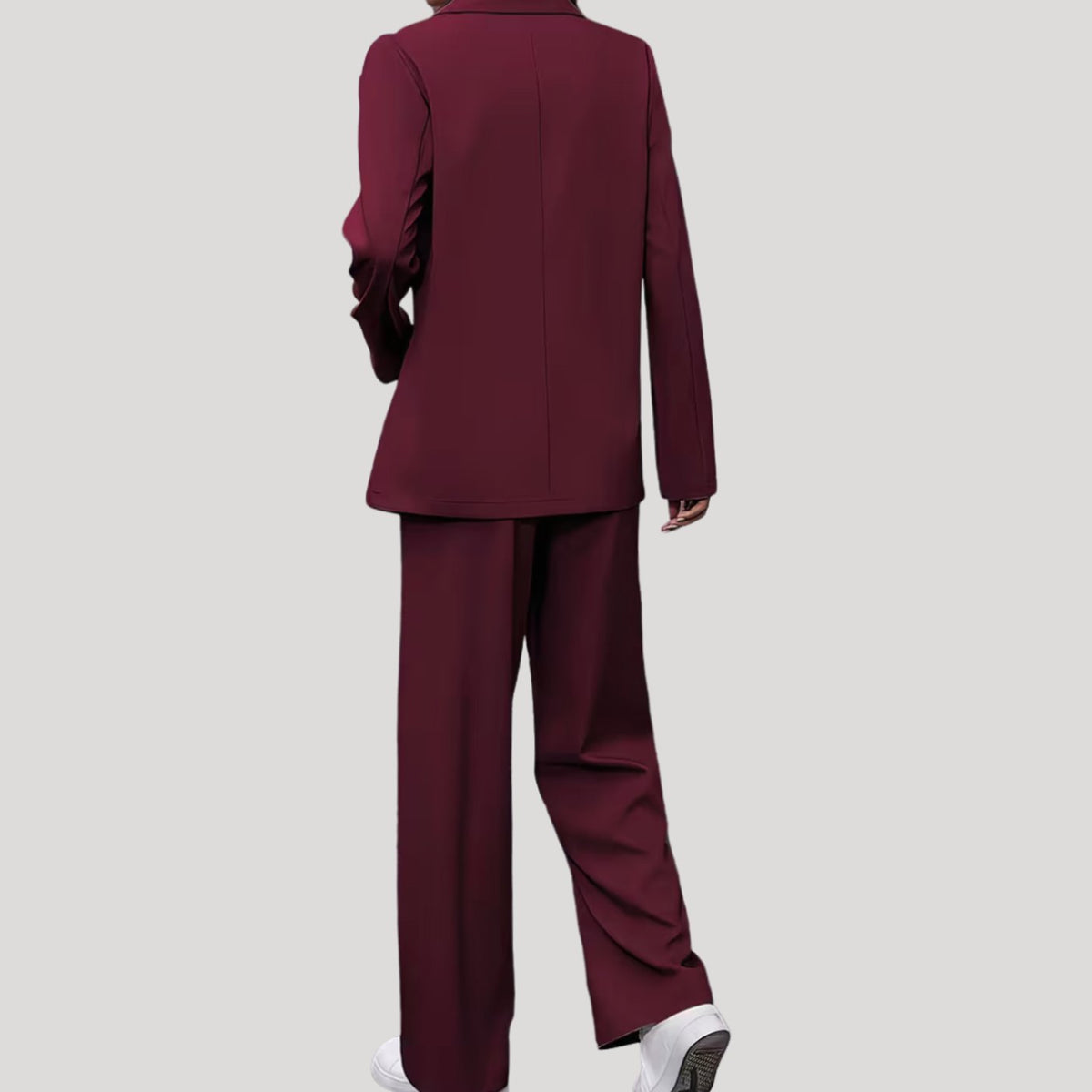 Women's Double-Breasted Wide-Leg Tailored Blazer Pants Suit Set