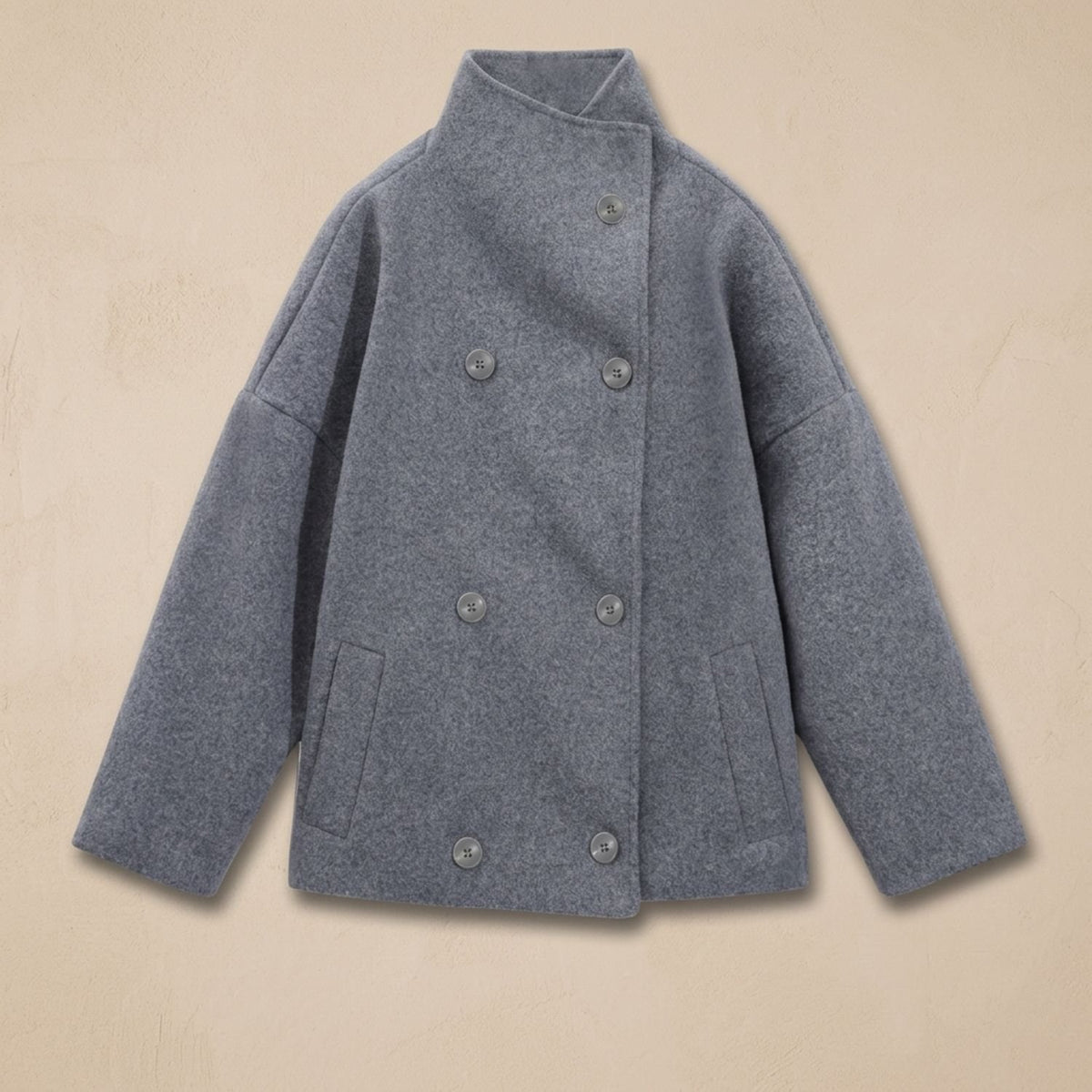 Women's Double-Breasted Wool-Blend Oversized Pea Coat