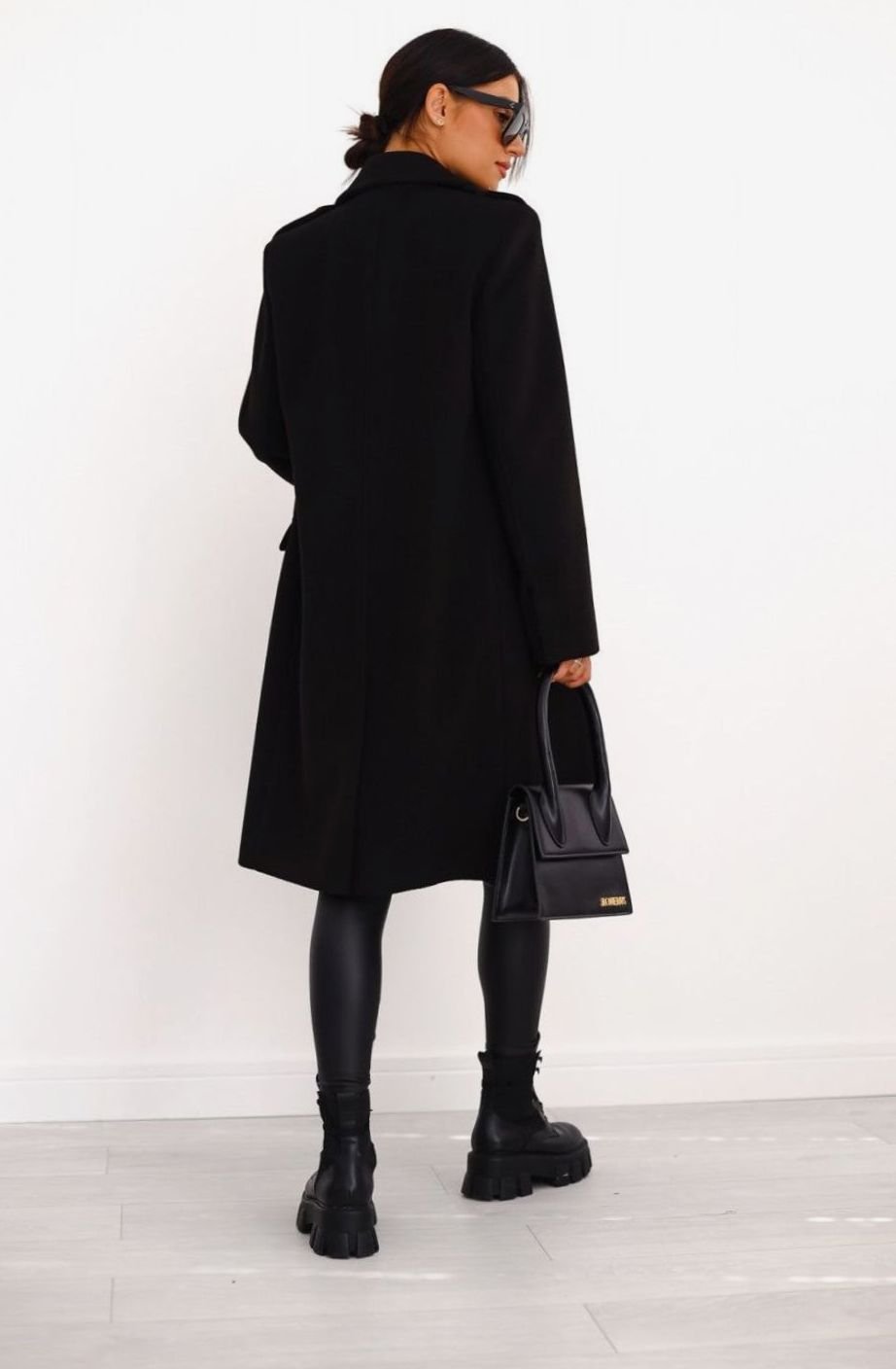 Women's Double Breasted Wool Coat Notch Lapel A-Line