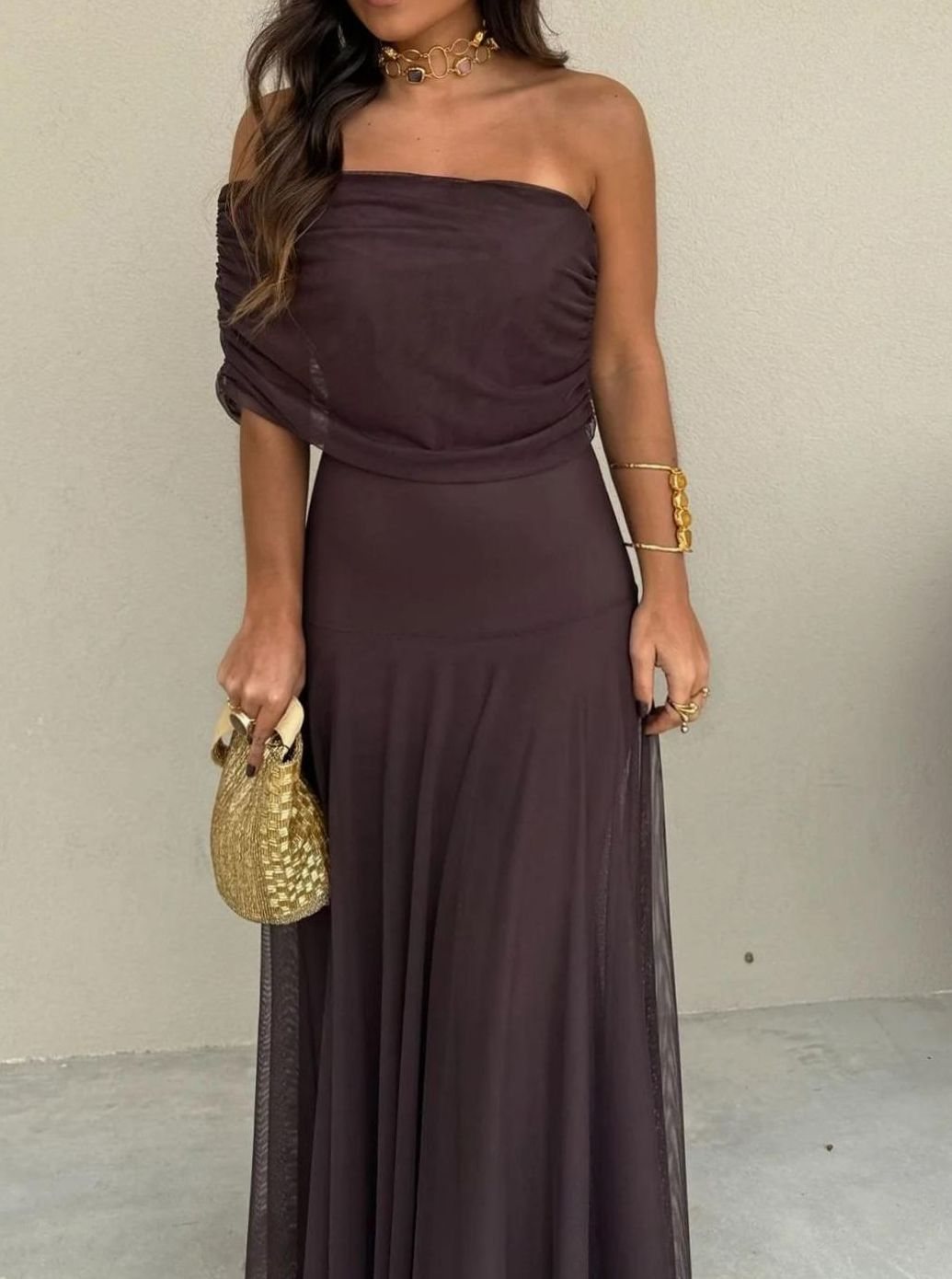 Women's Elegant Off-Shoulder Maxi Party Dress