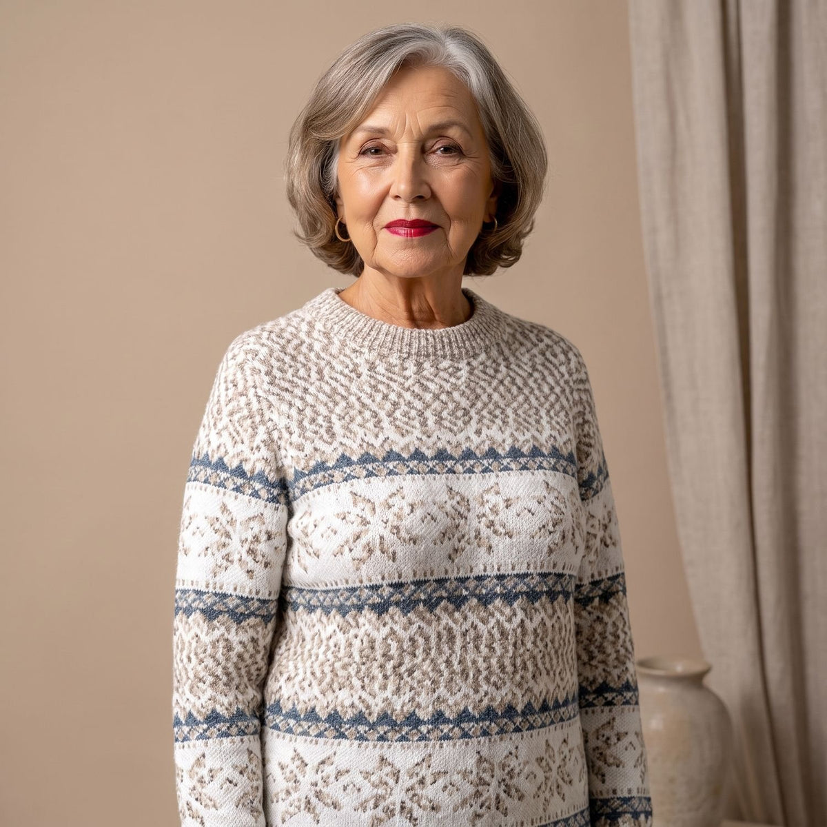 Women's Fair Isle Jumper Snowflake Knitted Pullover