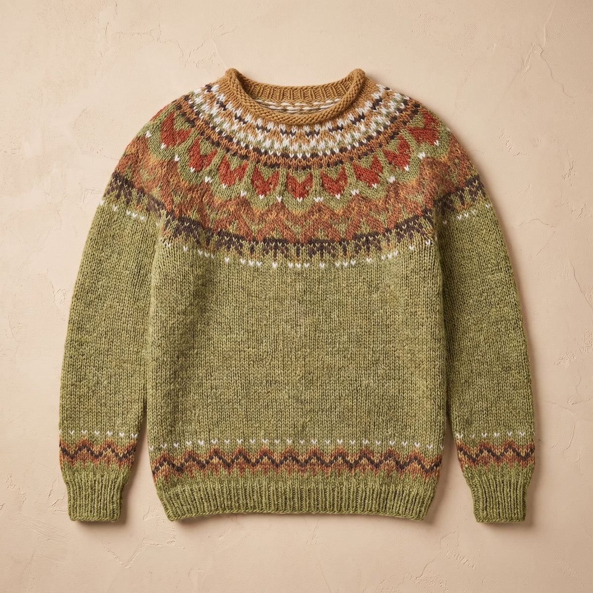 Women's Fair Isle Round-Neck Wool-Blend Knit Jumper - Multicolour