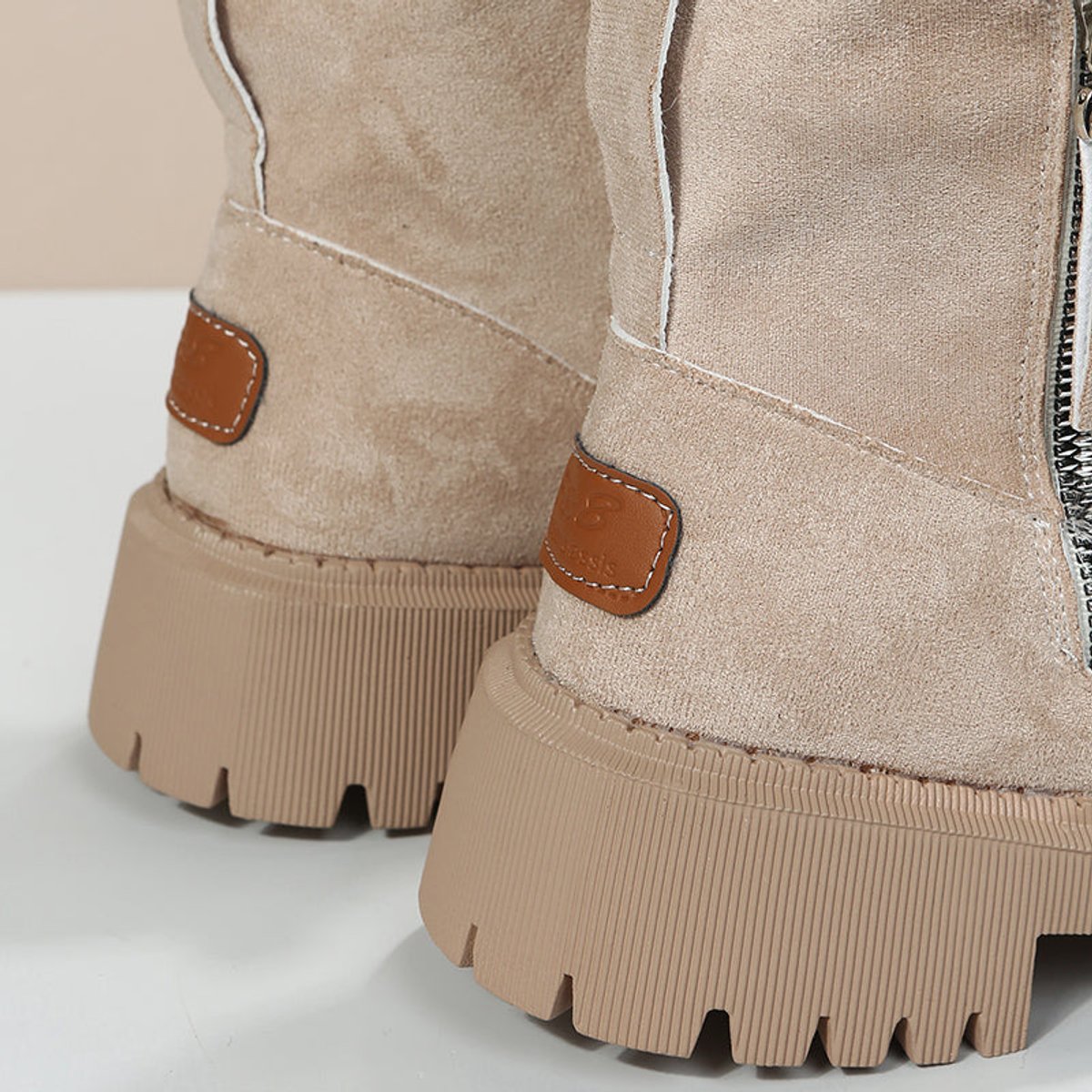 Women's Faux Suede Fleece-Lined Slip-On Winter Ankle Boots